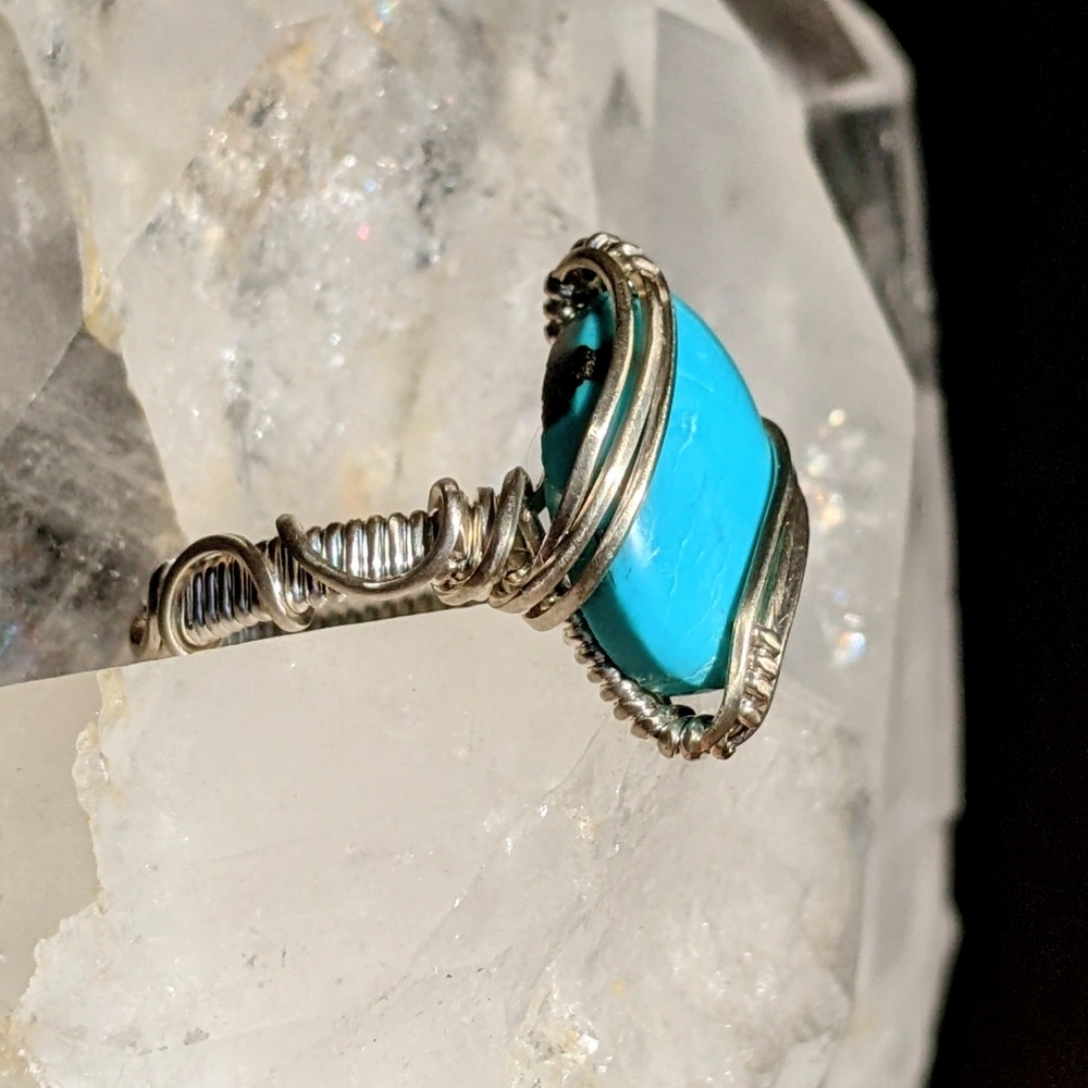 Sterling Silver Ring- Artisan- Genuine Turquoise- Southwestern Blue - Picture 12 of 15